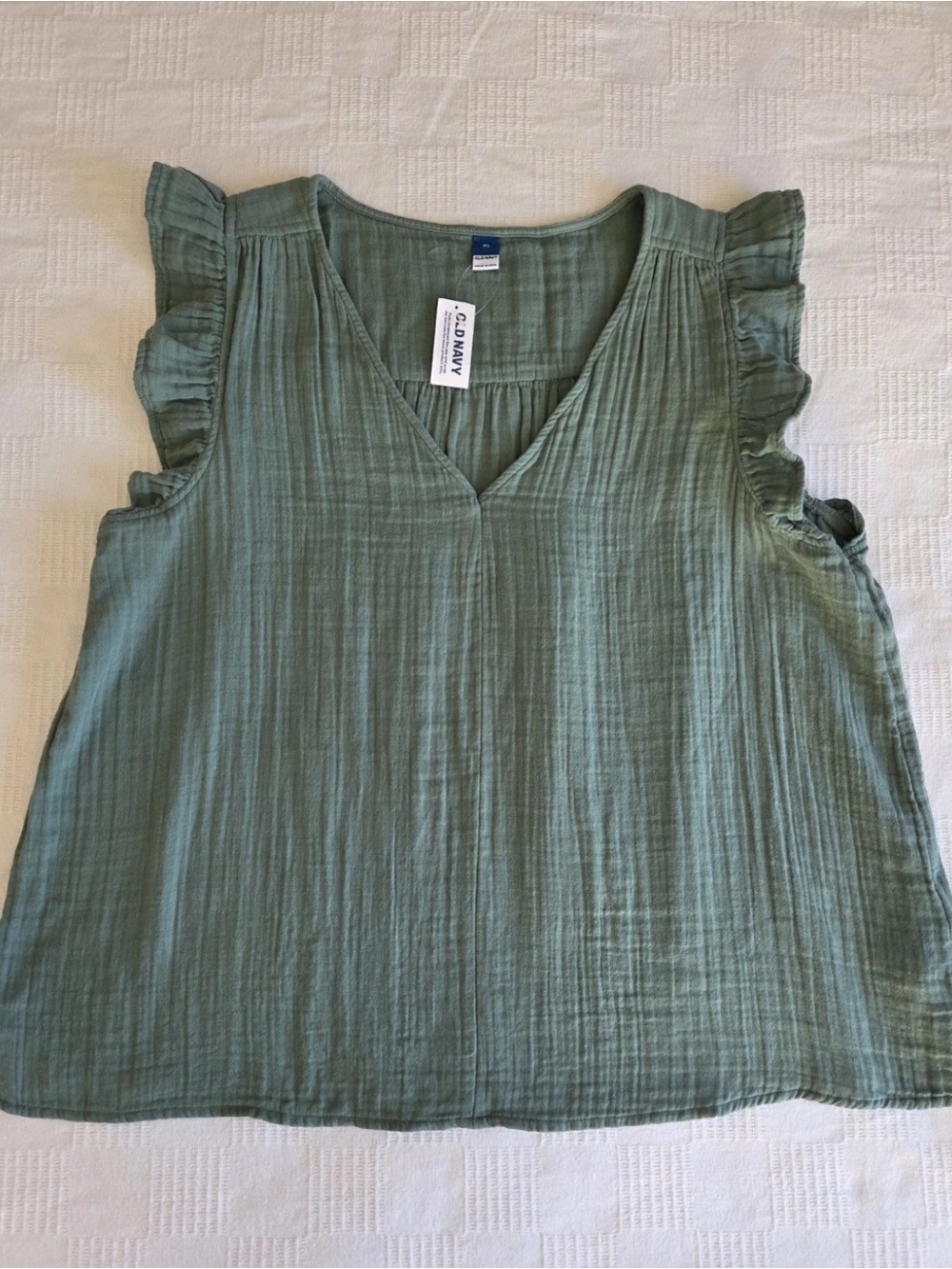 Old Navy Sage Green Ruffle Sleeve V-Neck Camisole